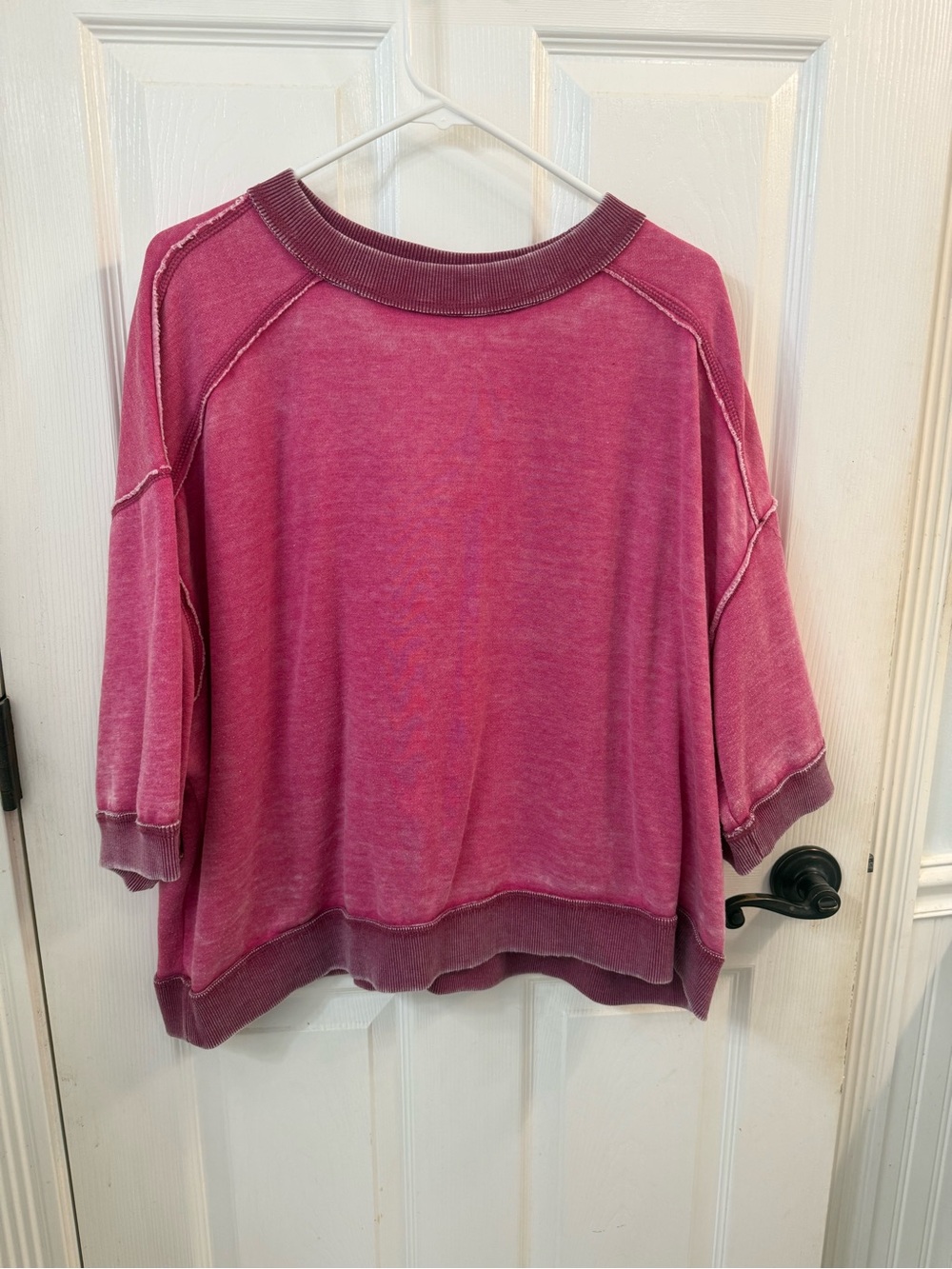 We The Free Washed Rose Short Sleeve Crew Pullover